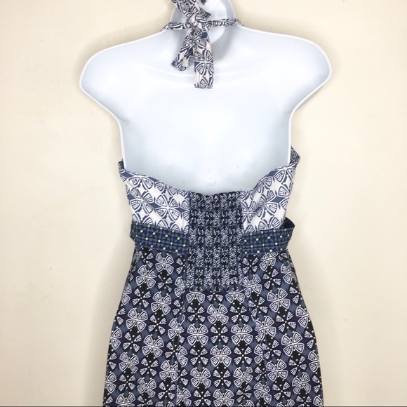 Athleta Pack Everywhere Geometric Halter Dress Blue - Picture 6 of 13